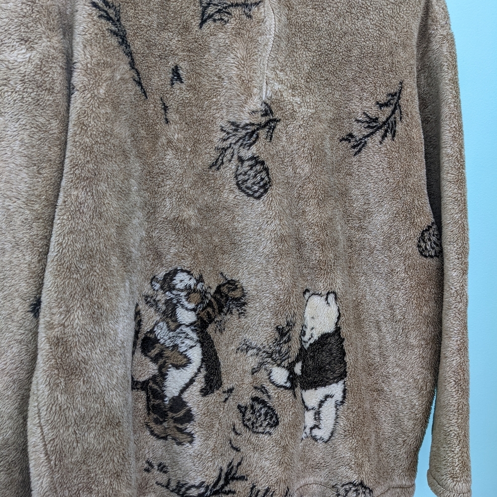 Vintage Disney Catalog Winnie and Tigger Fleece 1/4 Zip Pullover XL - Picture 2 of 6